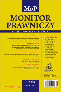 Monitor Prawniczy Nr 5/2021