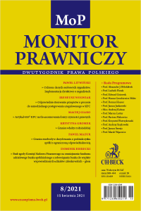 Monitor Prawniczy Nr 8/2021