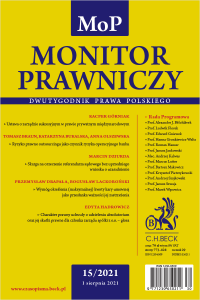 Monitor Prawniczy Nr 15/2021