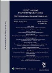 Zeszyty Naukowe Uniwersytetu Jagiellońskiego. Prace z Prawa Własności Intelektualnej - Zeszyt 2 (160)