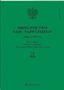 Orzecznictwo Sądu Najwyższego. Izba Cywilna - Nr 7-8/2024