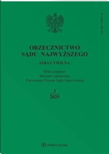 Orzecznictwo Sądu Najwyższego. Izba Cywilna - Nr 3/2025