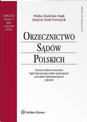 Orzecznictwo Sądów Polskich - Nr 3/2026